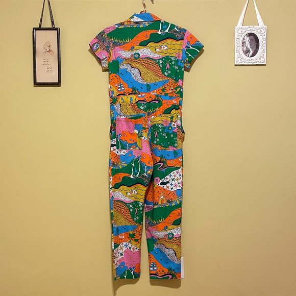 Blue Platypus Landscape Jumpsuit in Rainbow Farm - Picture 2 of 13
